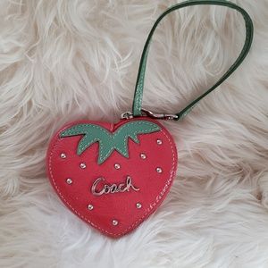 Coach patent leather strawberry coin purse